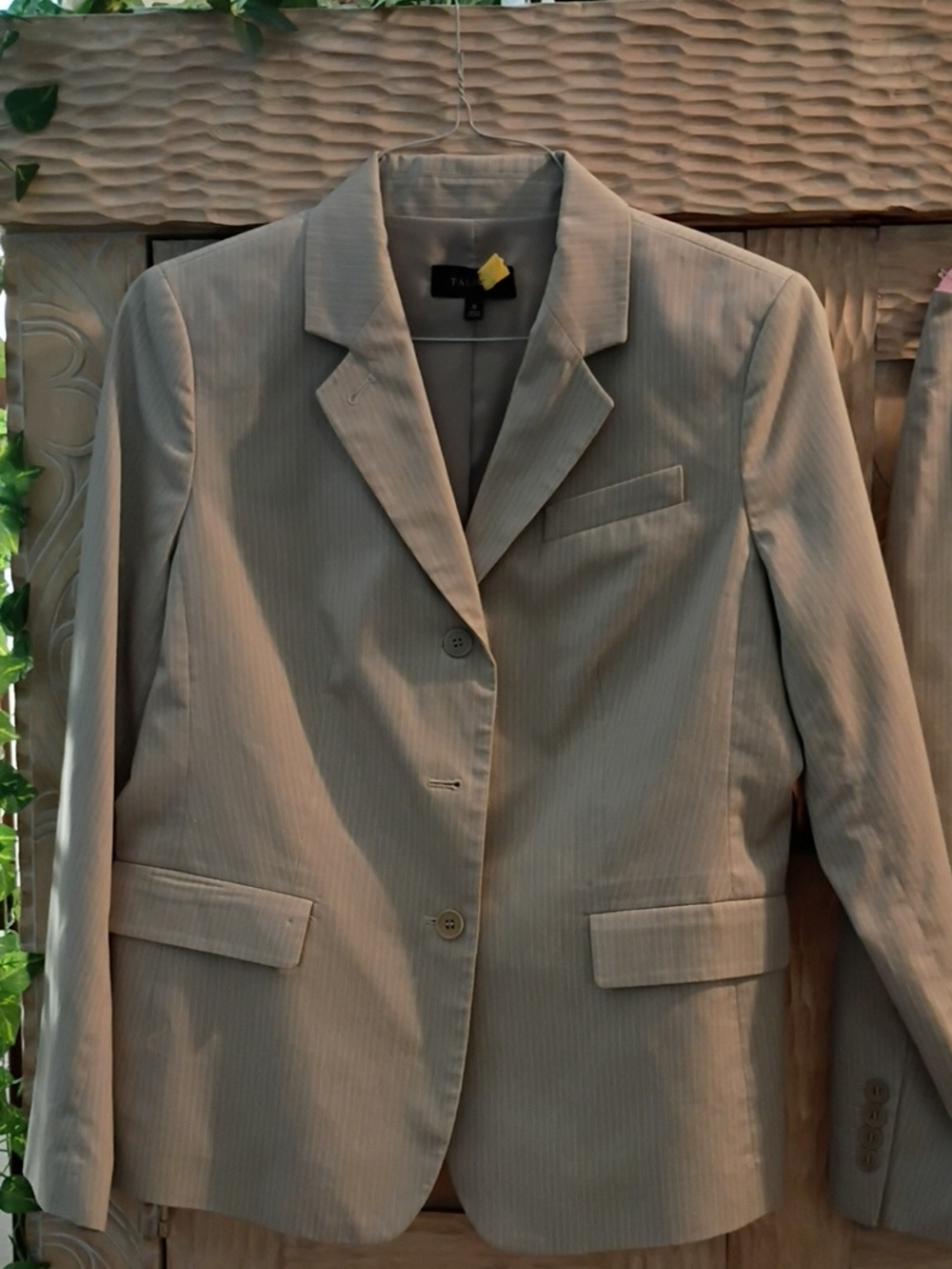 Tailored Women's Taupe Blazer and skirt By Talbo- Classic Single-Breasted Jacket
